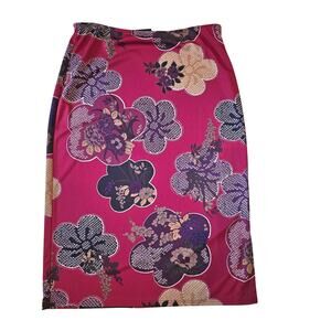 Luma Chix Burgundy Floral knee length skirt size Large